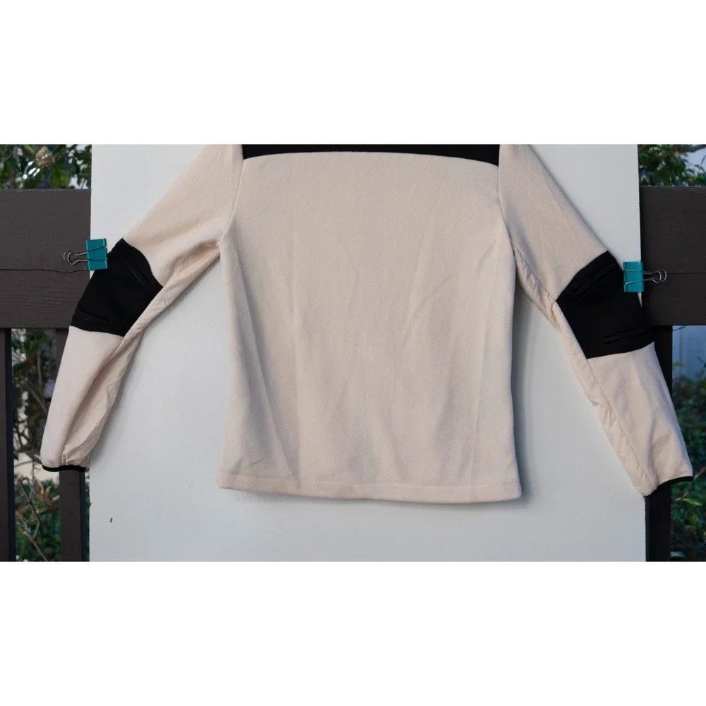 Stone Falcon‎ Men's Size Small White Black Full Zip Fleece Hoodie Jacket